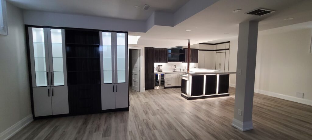 Basement Bar/Kitchen With LED lighting