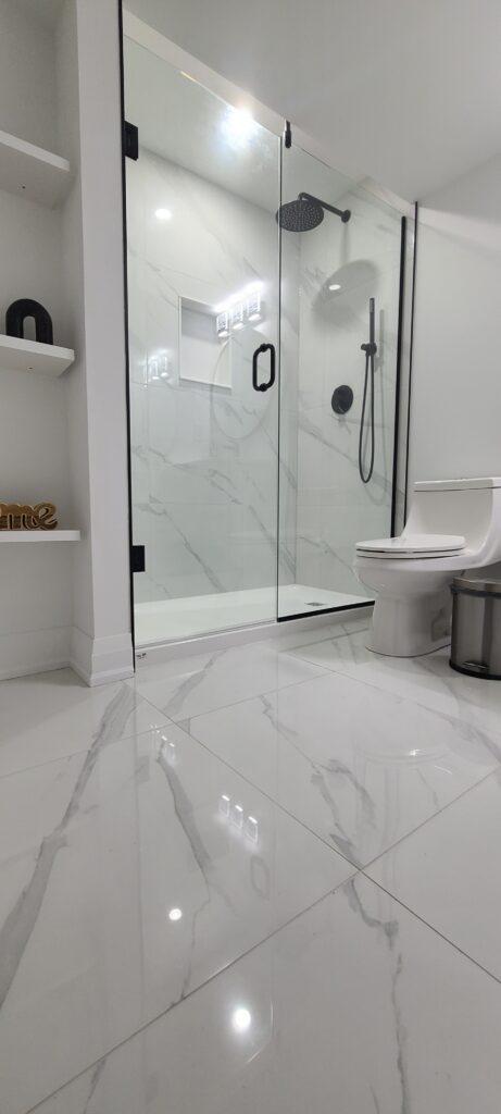 Newmarket Basement Washroom Custom Glass