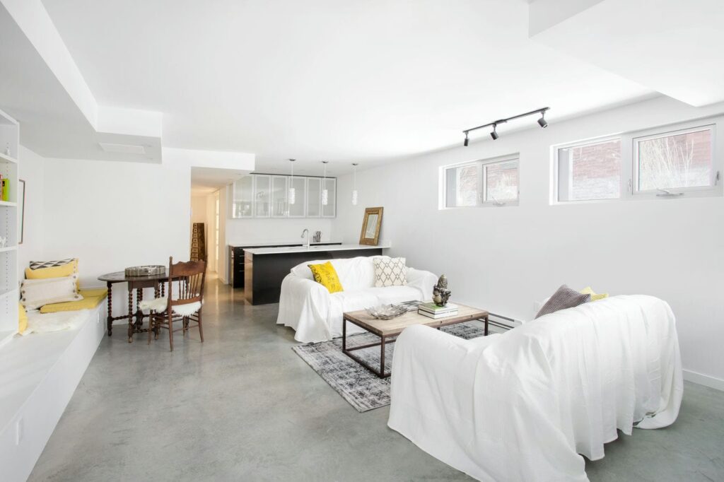 basement apartment with egress windows
