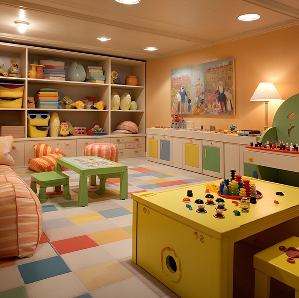 kids playroom basement reno