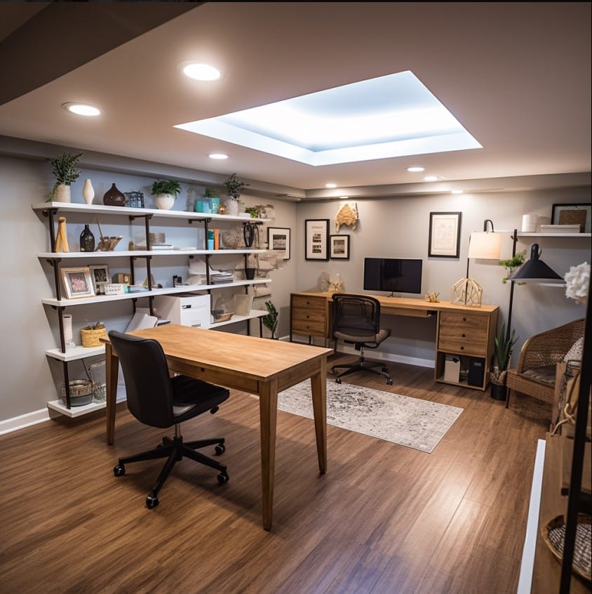 basement home office renovation