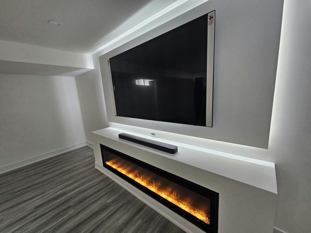 Custom wall unit with LED lighting