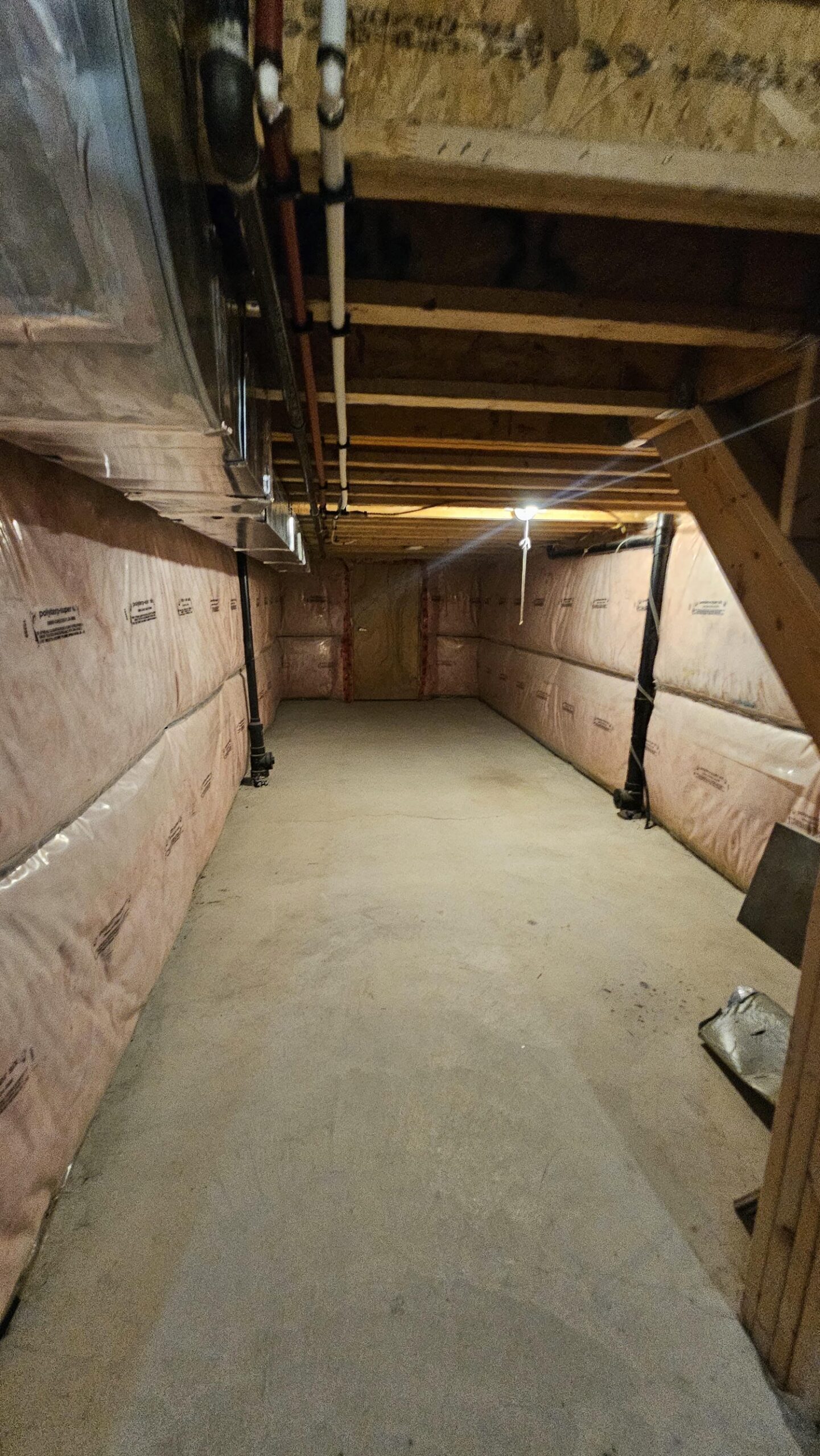 picture of the low section of the basement before it was finished