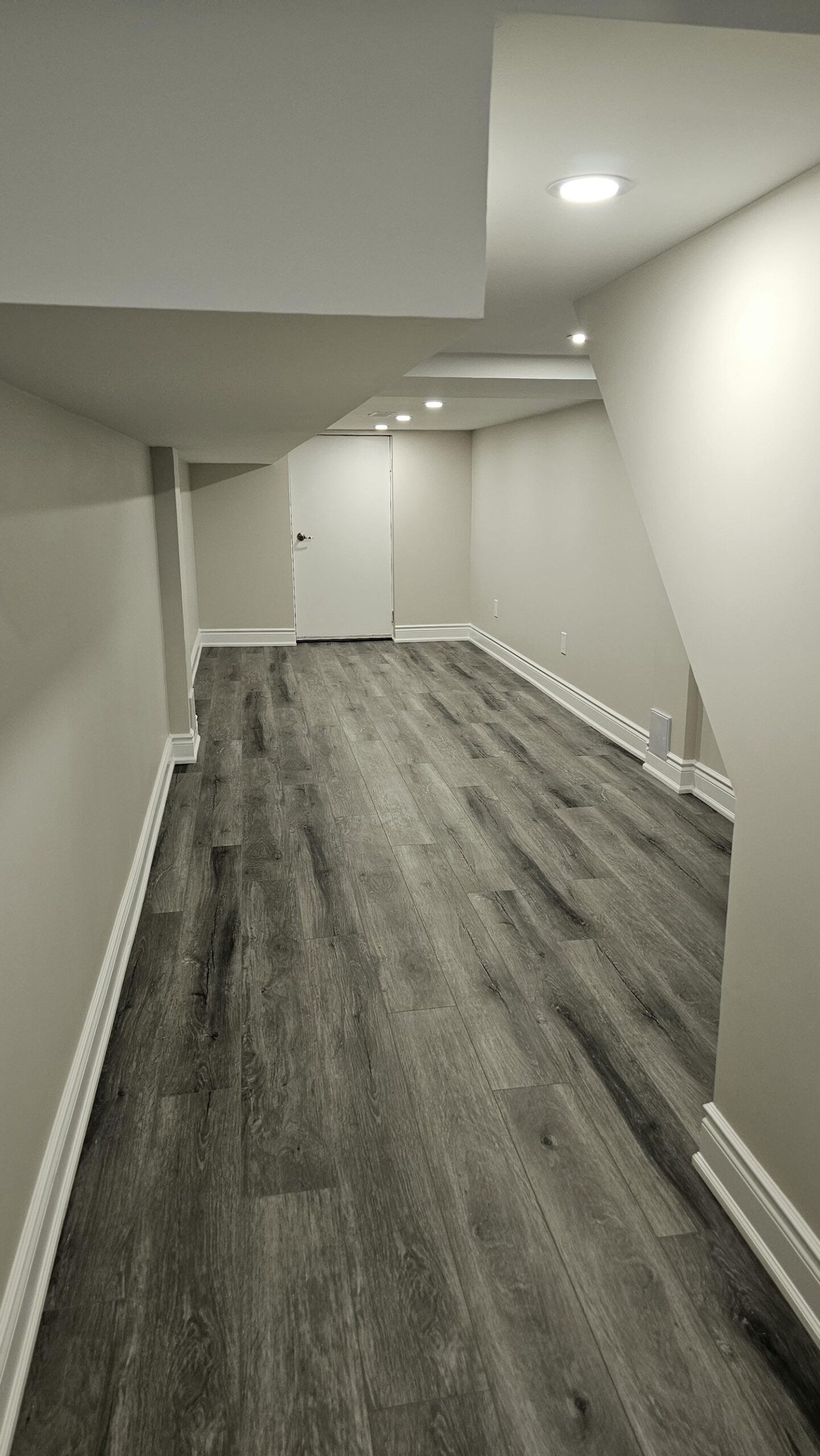 low section of the finished basement that will be used for storage