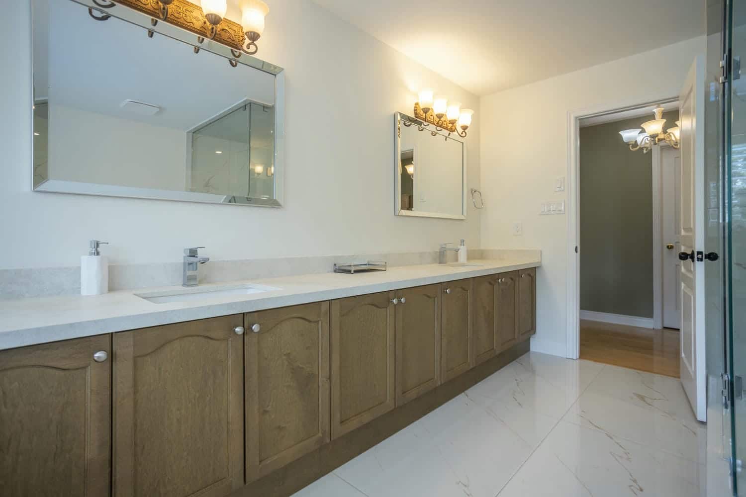Richmond Hill Bathroom Renovation with a large 8 ft double sink vanity