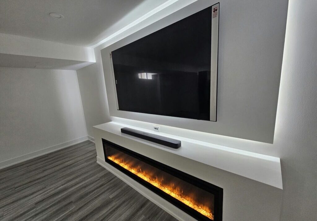Custom wall unit with LED lighting