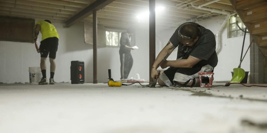 basement renovation experts fixing uneven floor and waterproofing basement renovation experts fixing uneven floor and waterproofing