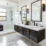 bathroom renovation with double sink vanity